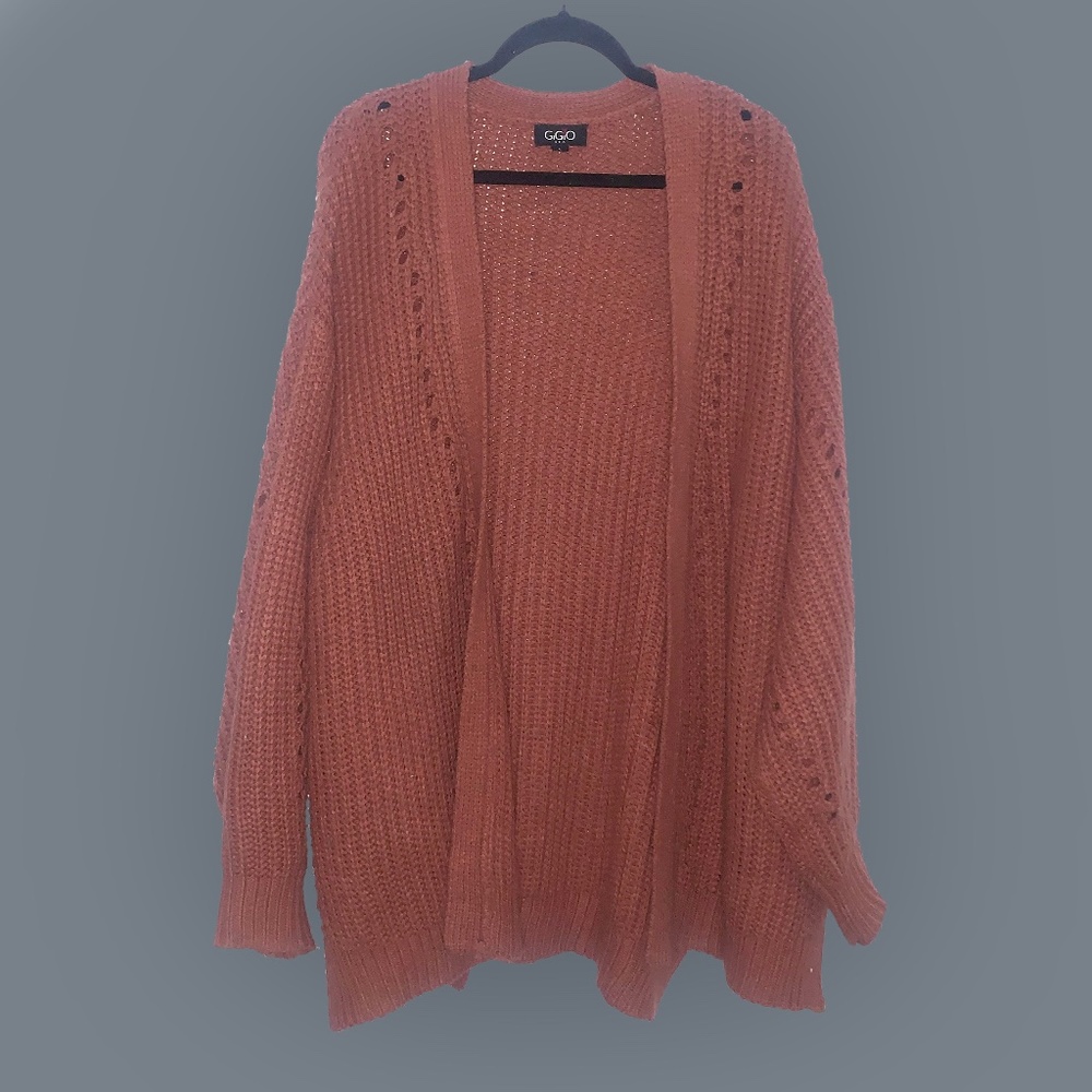 Pink, Oversized, Knitted Cardigan